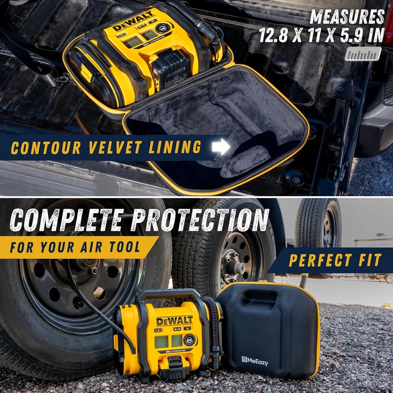 MeEazy Hard Case, Protective Custom-Fit Padded Storage Bag with YKK Zippers, Form-Fitting Shell, and Wide Shoulder Strap for DEWALT DCC020IB 20V Max Air Compressor Tire Inflator (CASE ONLY) - Image 3